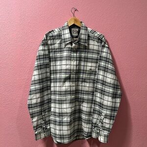 CINCH Men’s light White Plaid Casual Button Down Shirt Size L